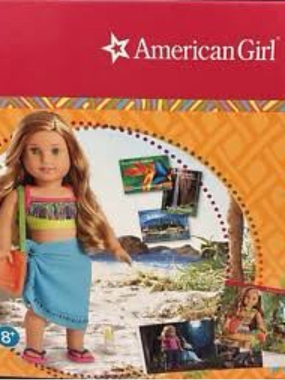 AMERICAN GIRL 2016 Lea Clark "Explore Read & Create" Kit Turquoise Sarong Wrap